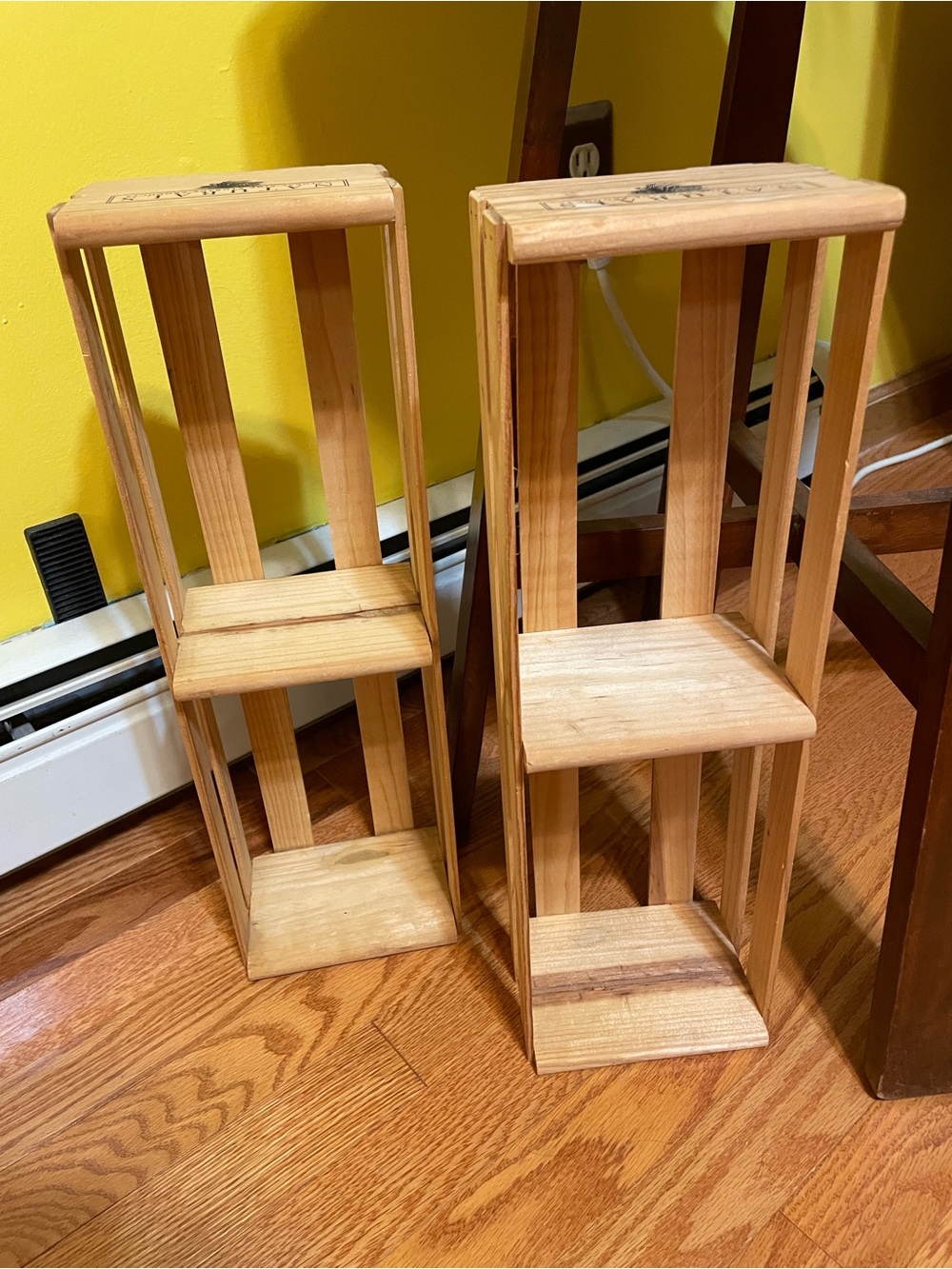 2 WOODEN CD HOLDERS